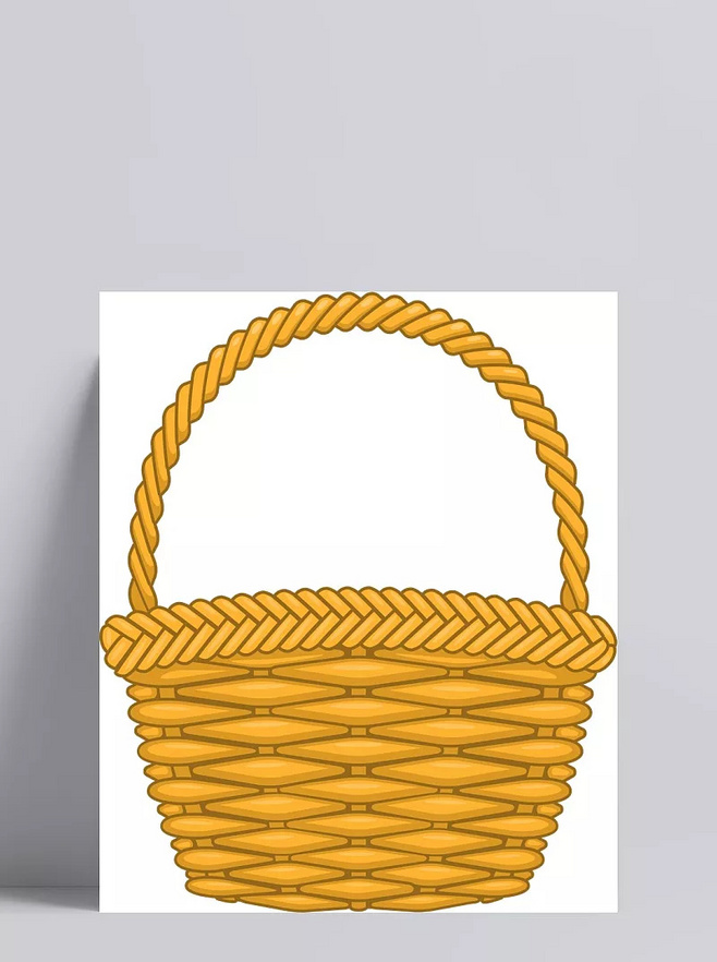 手繪編織花籃元素 簡約風(fēng)格的免摳素材應(yīng)用